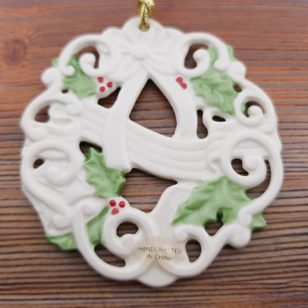 Lenox Christmas Tree Ornament Porcelain Wreath Musical Note For My Music Teacher